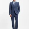 Micro-patterned two-piece slim-fit suit in stretch cloth