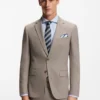 Micro-patterned two-piece slim-fit suit in stretch cloth