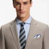 Micro-patterned two-piece slim-fit suit in stretch cloth