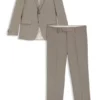 Micro-patterned two-piece slim-fit suit in stretch cloth