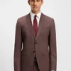 Micro-patterned two-piece slim-fit suit in virgin wool