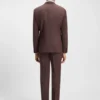 Micro-patterned two-piece slim-fit suit in virgin wool