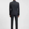 Micro-patterned two-piece slim-fit suit in virgin wool