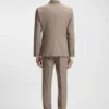 Micro-patterned two-piece slim-fit suit in virgin wool Micro-patterned two-piece slim-fit suit in virgin wool