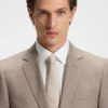 Micro-patterned two-piece slim-fit suit in virgin wool Micro-patterned two-piece slim-fit suit in virgin wool