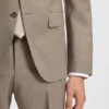 Micro-patterned two-piece slim-fit suit in virgin wool Micro-patterned two-piece slim-fit suit in virgin wool