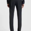 Micro-patterned two-piece slim-fit suit in virgin wool