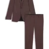 Micro-patterned two-piece slim-fit suit in virgin wool