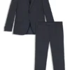 Micro-patterned two-piece slim-fit suit in virgin wool