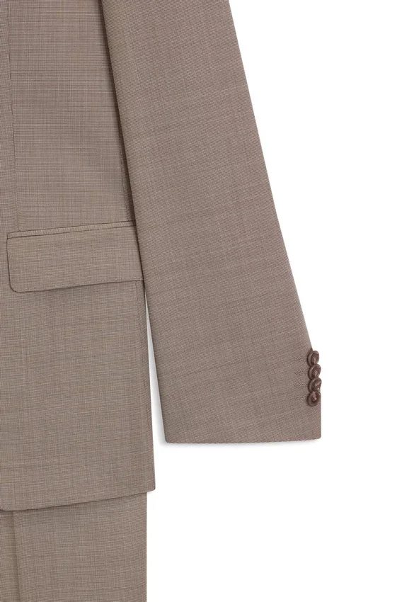 Micro-patterned two-piece slim-fit suit in virgin wool Micro-patterned two-piece slim-fit suit in virgin wool