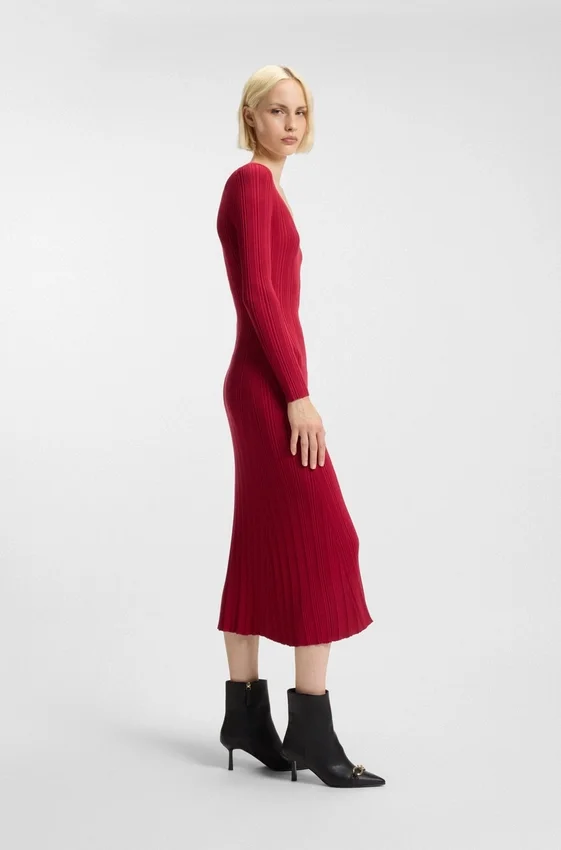 Midi dress with irregular rib Midi dress with irregular rib