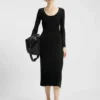 Midi dress with irregular rib Midi dress with irregular rib