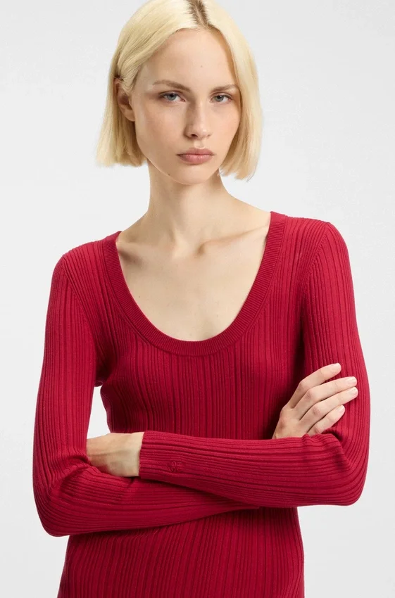 Midi dress with irregular rib Midi dress with irregular rib