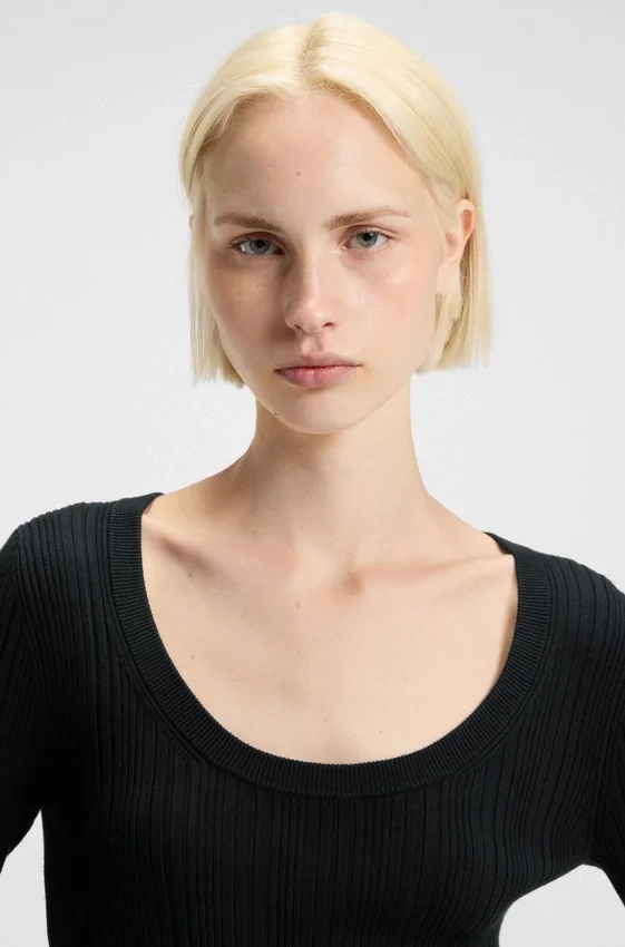 Midi dress with irregular rib Midi dress with irregular rib