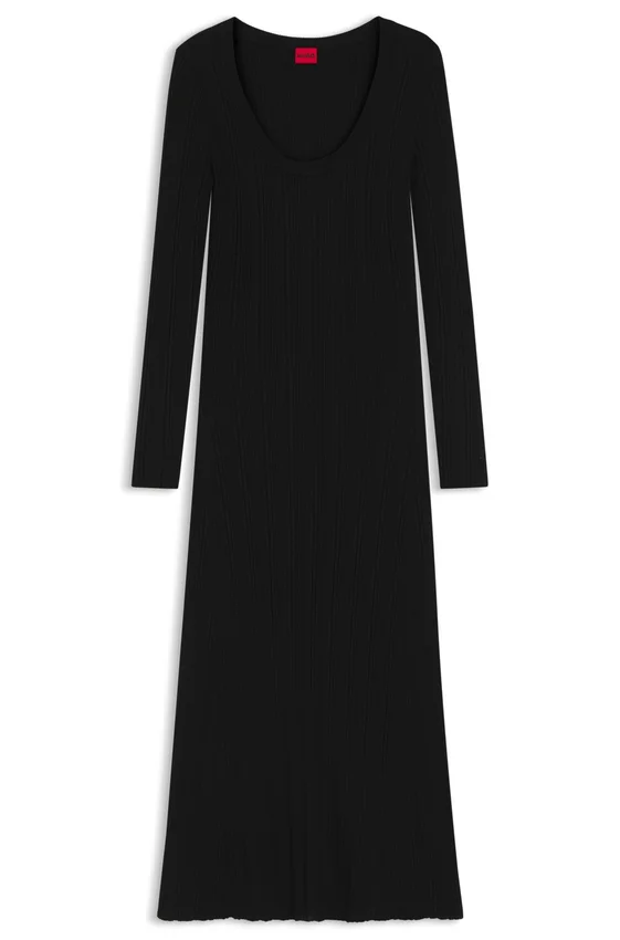 Midi dress with irregular rib Midi dress with irregular rib