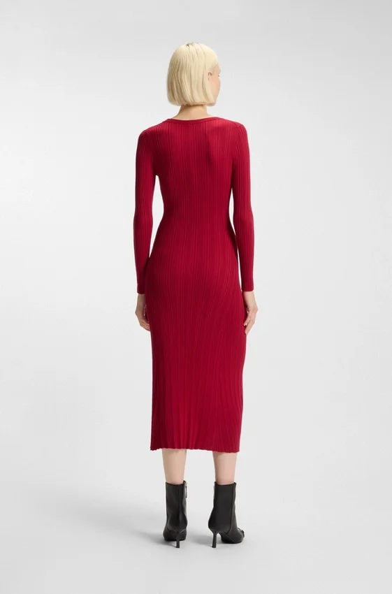 Midi dress with irregular rib Midi dress with irregular rib