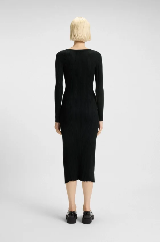 Midi dress with irregular rib Midi dress with irregular rib