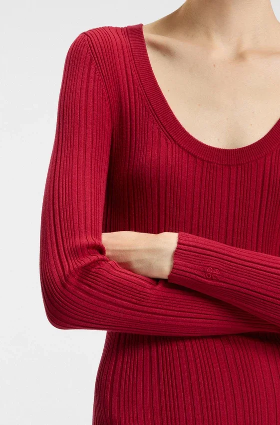 Midi dress with irregular rib Midi dress with irregular rib