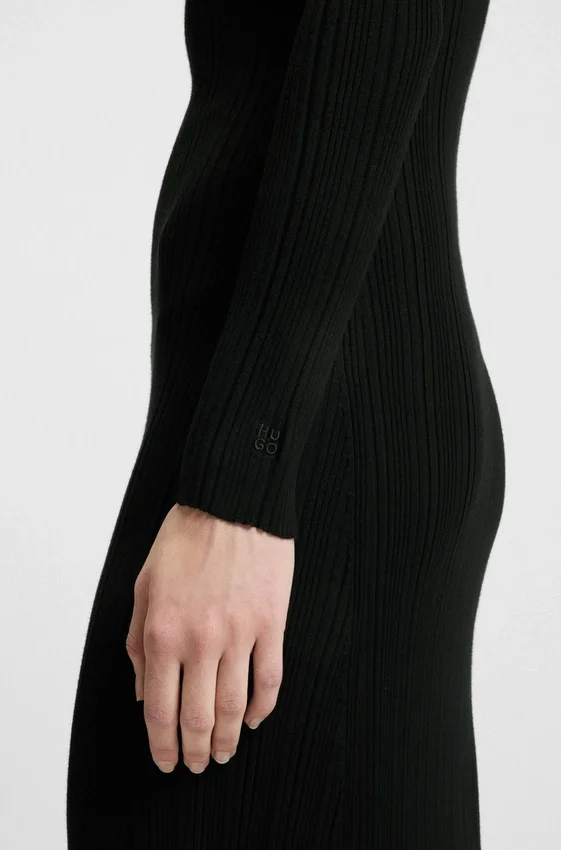 Midi dress with irregular rib Midi dress with irregular rib