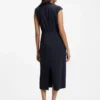 Midi-length dress with gathered shoulder detail Midi-length dress with gathered shoulder detail
