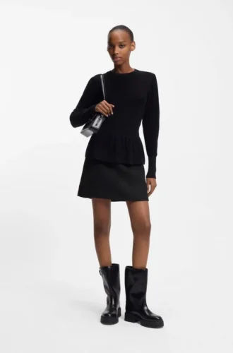 Mini skirt in bouclé fabric