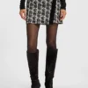 Mini skirt in patterned feather tweed