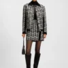 Mini skirt in patterned feather tweed