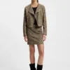 Mini skirt with leopard jacquard