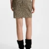 Mini skirt with leopard jacquard