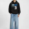 Mixed-artwork hoodie in cotton terry