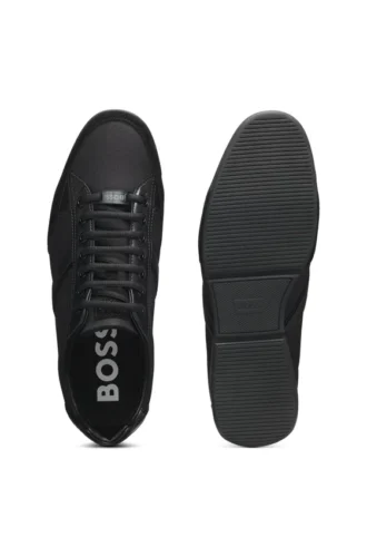 Mixed-material sneakers with suede and faux leather