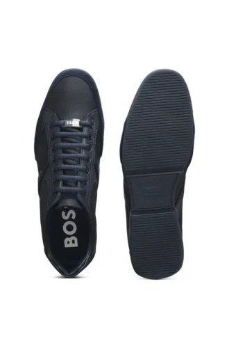 Mixed-material sneakers with suede and faux leather