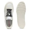 Mixed-material trainers with open mesh