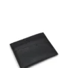 Mixed-texture card holder with logo trim