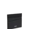 Mixed-texture card holder with logo trim