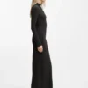 Mock-neck dress in stretch jersey