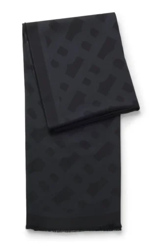 Modal-wool scarf with monograms