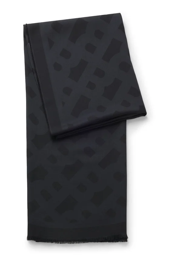 Modal-wool scarf with monograms Modal-wool scarf with monograms