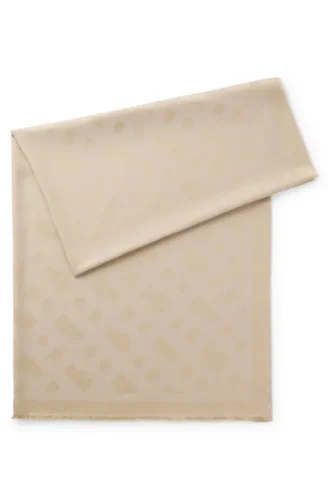 Modal-wool scarf with monograms
