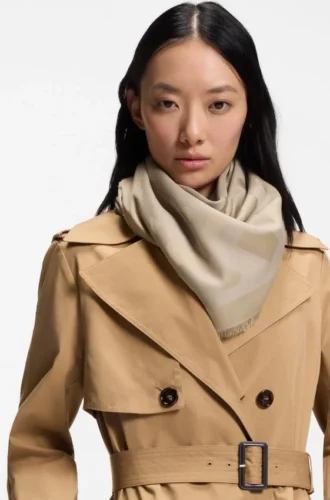 Modal-wool scarf with monograms