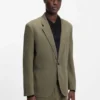 Modern-fit jacket in cotton-blend twill