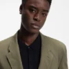 Modern-fit jacket in cotton-blend twill