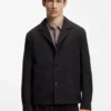 Modern-fit jacket in stretch-cotton seersucker