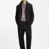 Modern-fit jacket in stretch-cotton seersucker