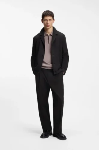 Modern-fit jacket in stretch-cotton seersucker Modern-fit jacket in stretch-cotton seersucker