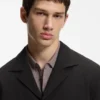 Modern-fit jacket in stretch-cotton seersucker
