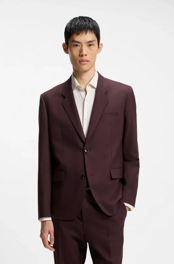 Modern-fit jacket in wool-blend poplin Modern-fit jacket in wool-blend poplin