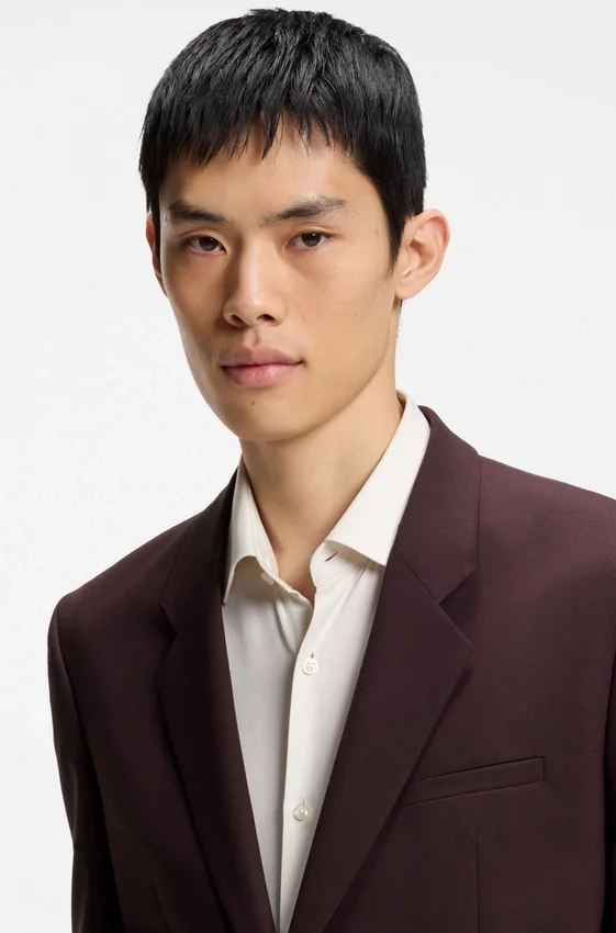 Modern-fit jacket in wool-blend poplin Modern-fit jacket in wool-blend poplin