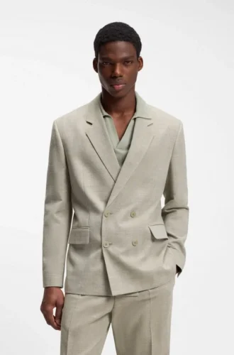 Modern-fit jacket with herringbone weave