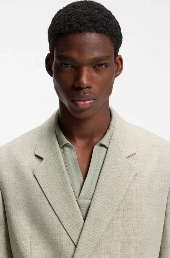 Modern-fit jacket with herringbone weave Modern-fit jacket with herringbone weave